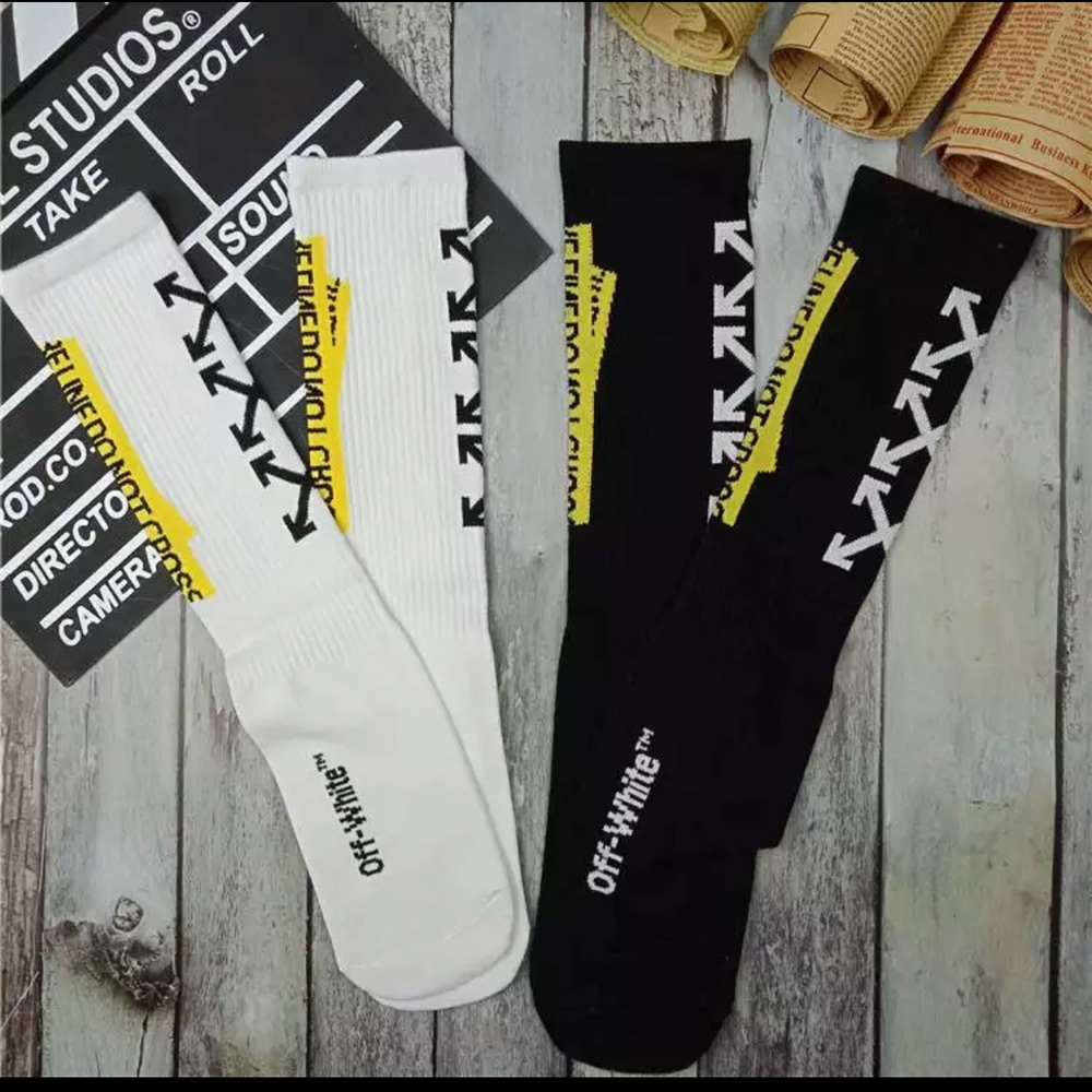 Off white designer socks